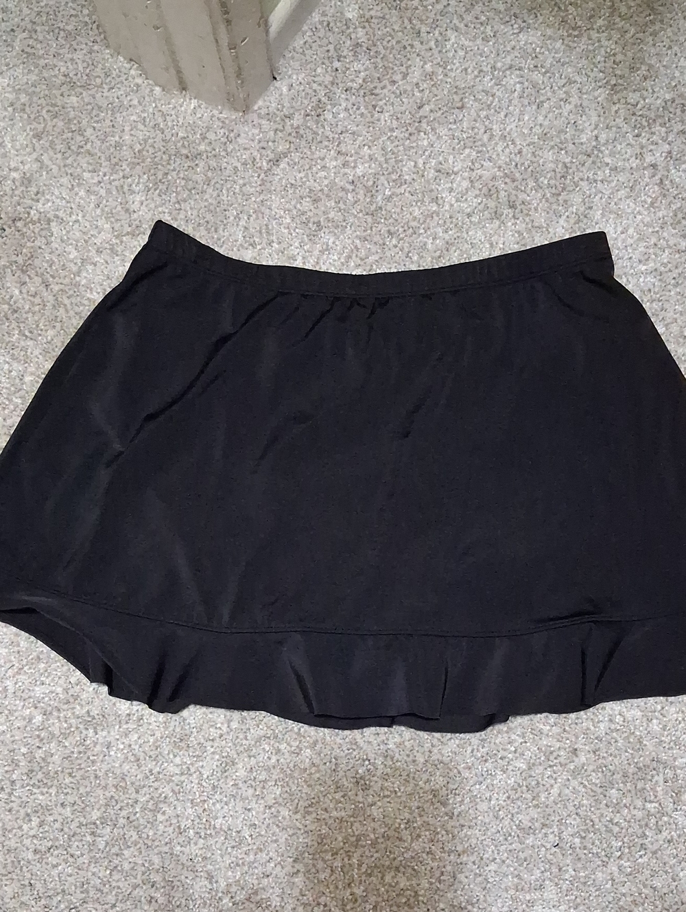 Black Women's Ruffle Hem Bathing Suit Skirt